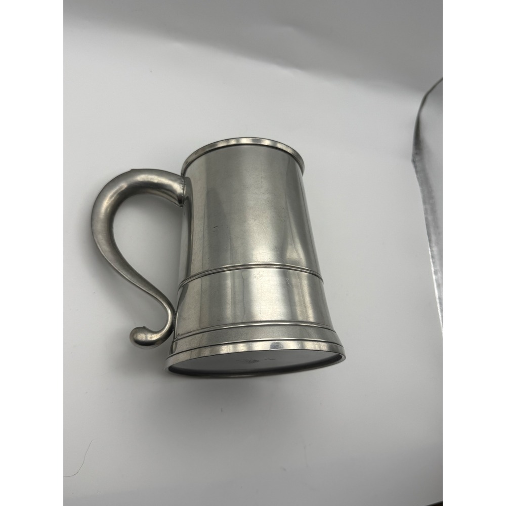 Vintage Royal Holland Daalderop Pewter Tankard Stein Tapered Mug Scroll Handle